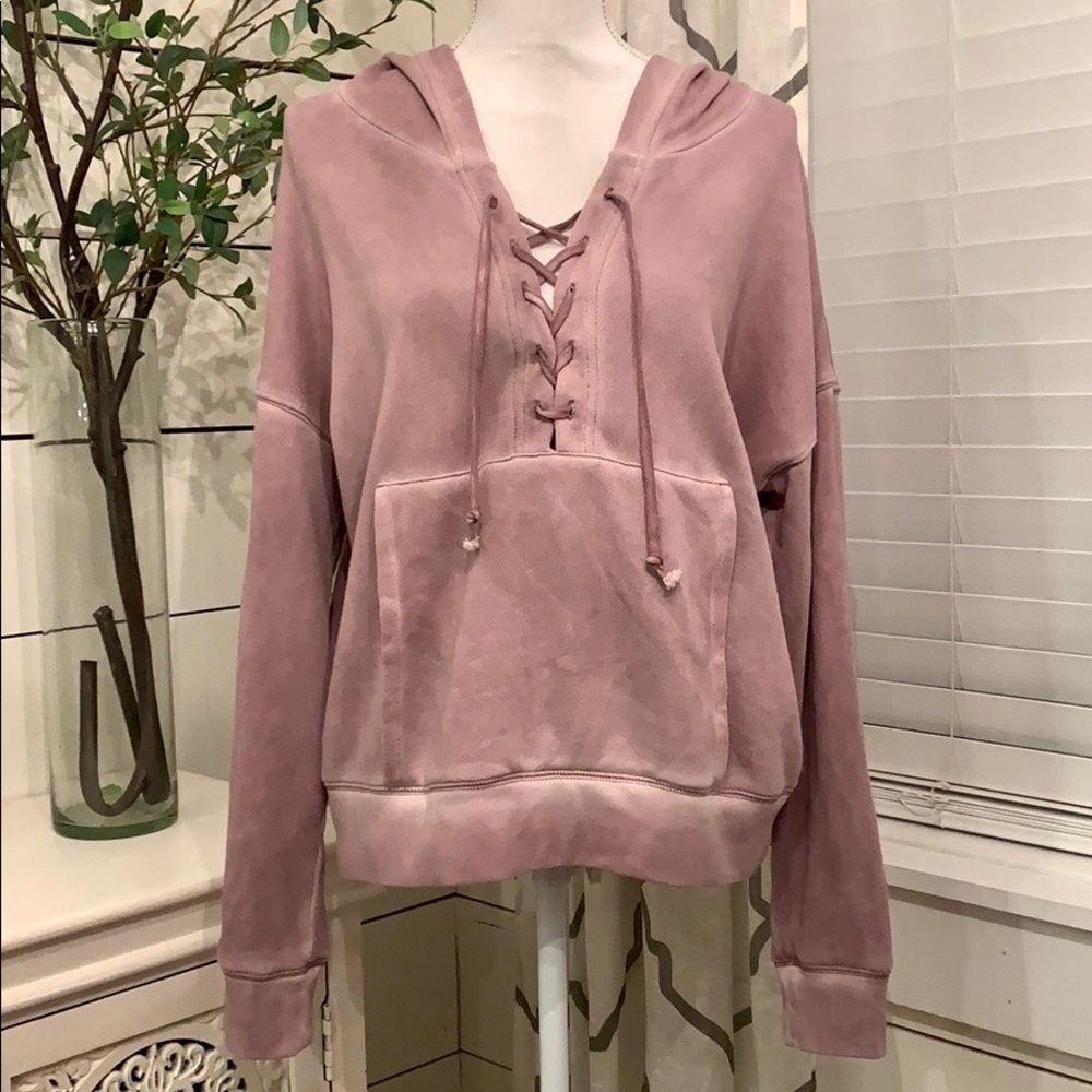 💕Super Cute American Eagle Lace-Up Hoodie - Sz: M - Picture 1 of 8
